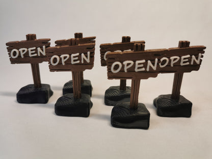 'OFFEN'-Schild für Gasthäuser, deutsch und englisch