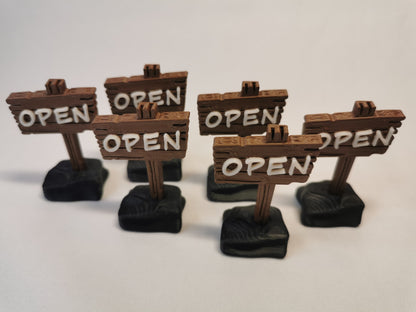 'OFFEN'-Schild für Gasthäuser, deutsch und englisch