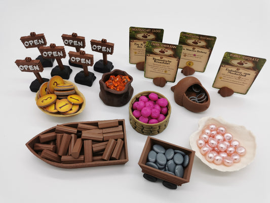 Großes Zubehörset für Grundspiel mit Erweiterung "Pearlbrook"