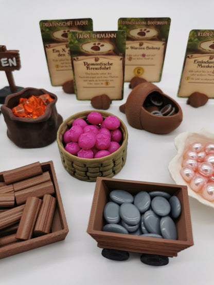 Großes Zubehörset für Grundspiel mit Erweiterung "Pearlbrook"