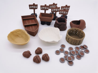 Großes Zubehörset für Grundspiel mit Erweiterung "Pearlbrook"