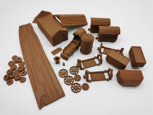 Zug und Bahnhof für Erweiterung "Newleaf" - Bausatz zum selber bemalen