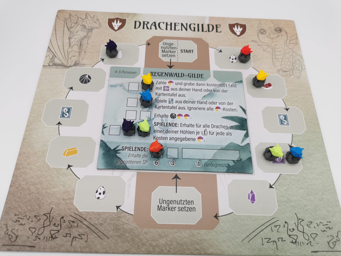 Drachen-Spielsteine, Gildenmarker, Cubes