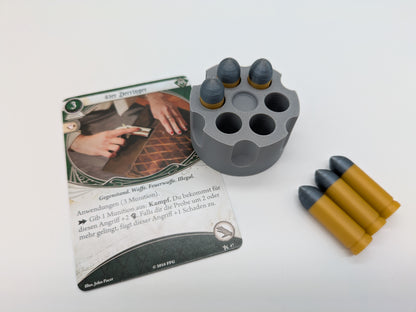 Munitions-Marker, Revolver, Patronen und Revolvertrommel