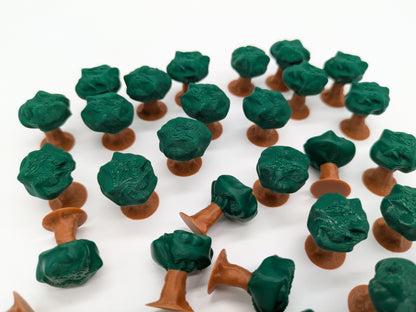 Pfotenmarker, Boote und Ressourcen-Token: Bäume, Wasserpflanzen, Samen