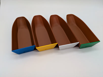 Pfotenmarker, Boote und Ressourcen-Token: Bäume, Wasserpflanzen, Samen